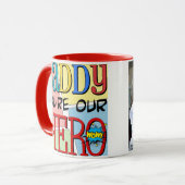 Vati sind Sie unser Held-Foto Tasse (Vorderseite Links)