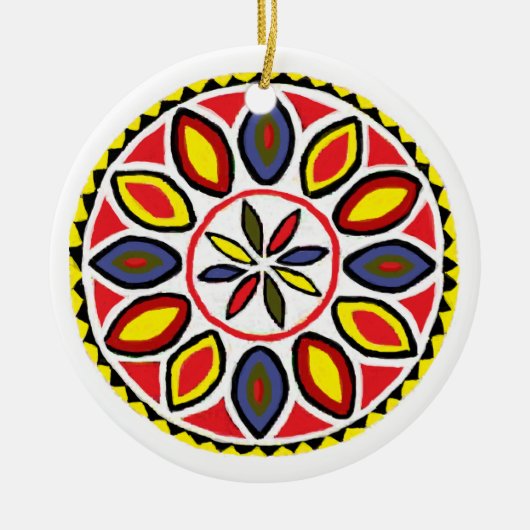 Vati-u. Dreiergruppen-Stern-Hexe Keramik Ornament (Vorne)