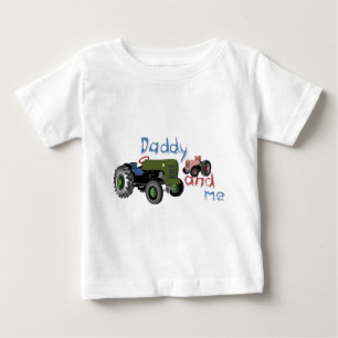 Vati und ich Mädchen-Traktoren Baby T-shirt