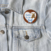 Vati, zum Brown u. blauer Spitzen- Babyparty-Knopf Button (Beispiel)
