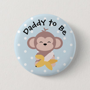 Vati, zum Knopf niedlicher Kawaii Affe mit Banane Button