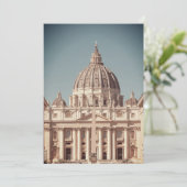 Vatican basilica destination wedding Rome Italy Einladung (Stehend Vorderseite)