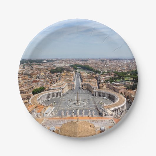 Vatikan, Italien: Piazza San Pietro Pappteller (Vorderseite)