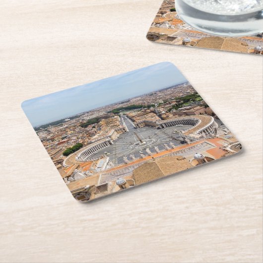 Vatikan, Italien: Piazza San Pietro Rechteckiger Pappuntersetzer (angewinkelt)