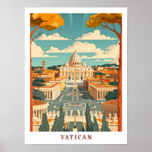 Vatikan Rom Italien Elegante Kunst Vintage Reise Poster
