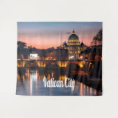 Vatikanstadt am Abend römisch-katholische Kirche Wandteppich (Vorderseite (Horizontal))