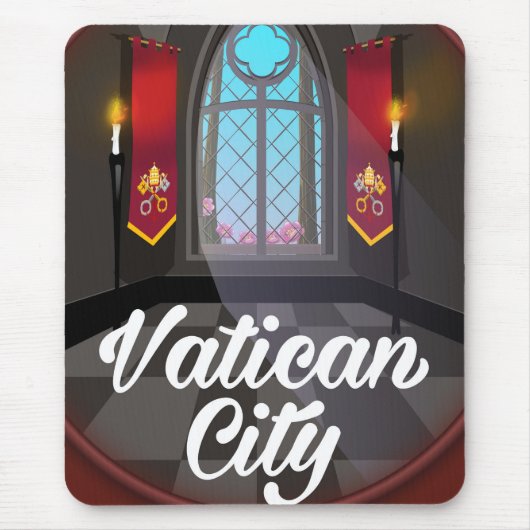 Vatikanstadt Cartoon Reiseplakat Mousepad (Vorne)