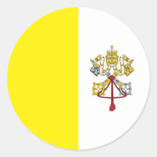 Vatikanstadt-Flagge Runder Aufkleber