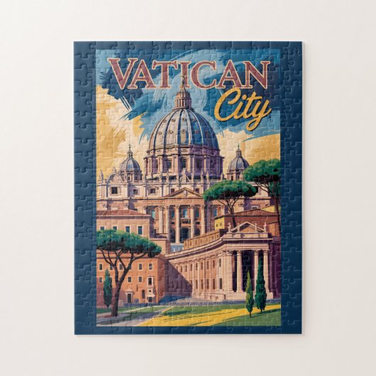 Vatikanstadt malerische Illustration Reise Kunst Puzzle (Vertikal)