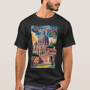 Vatikanstadt malerische Illustration Reise Kunst T-Shirt
