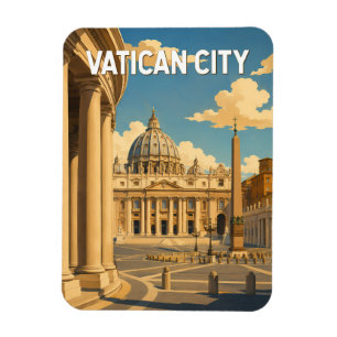 Vatikanstadt Petersplatz Illustration Reise Magnet