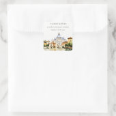 Vatikanstadt Rom Italien Wasserfarben Landschaftsa Quadratischer Aufkleber (Tasche)