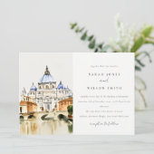 Vatikanstadt Rom Italien Wasserfarbenwelt Hochzeit Einladung (Stehend Vorderseite)