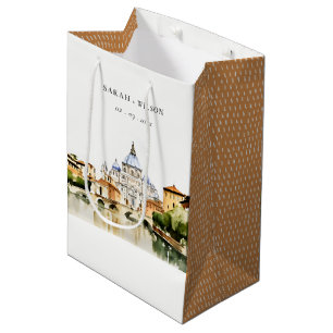 Vatikanstadt Rom Italien Wasserfarbenwelt Hochzeit Mittlere Geschenktüte