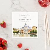 Vatikanstadt Rom Italien Wasserfarbenwelt Hochzeit Serviette (Beispiel)