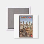 Vatikanstadt Statuen Magnet (Vorderseite/Rückseite)