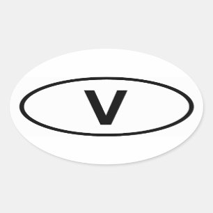 Vatikanstadt "V " Ovaler Aufkleber
