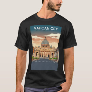 Vatikanstadt Vintage Minimal Retro Reiseplakat T-Shirt