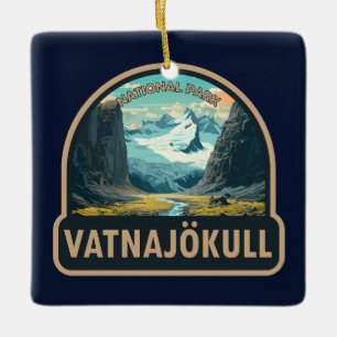 Vatnajokull Nationalpark Island Reise Vintage Keramikornament