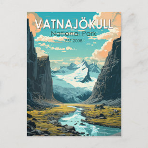 Vatnajokull Nationalpark Island Reise Vintage Postkarte