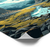 Vatnajokull Nationalpark Island Reisen Vintag Poster (Ecke)