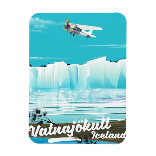 Vatnajökull-Reisemposter Magnet (Vertikal)