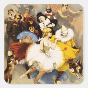 Vaudeville - The Sandow, Trocadero Vaudevilla Quadratischer Aufkleber