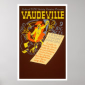 Vaudeville Vintage Poster - 9 große Acts (Vorne)