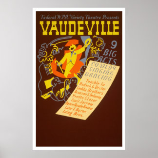 Vaudeville Vintage Poster - 9 große Acts