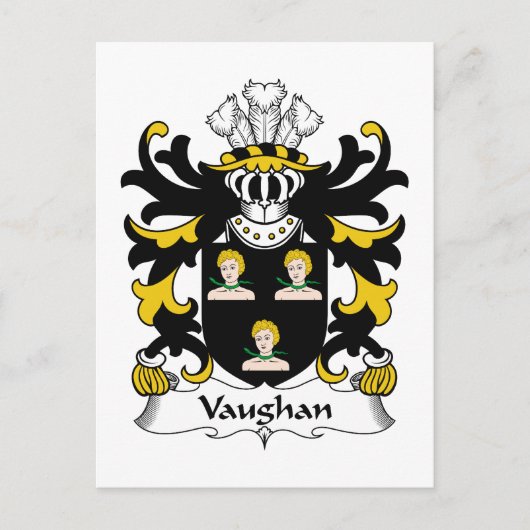 Vaughan Familienwappen Postkarte (Vorderseite)