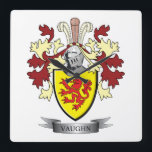 Vaughn Familienwappen-Wappen Quadratische Wanduhr<br><div class="desc">Vaughn Familienwappen,  Wappen Walisers Vaughn. Einzigartige Geschenke für Männer mit Vaughn Familiennamen,  erschwingliche Geschenke für Frauen mit Vaughn Nachnamen.</div>