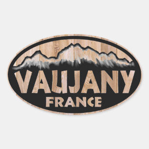 Vaujany France Holzwolle Ovaler Aufkleber