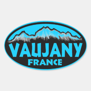 Vaujany Frankreich blaue ovale Aufkleber