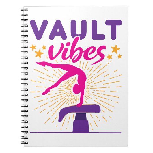 Vault Vibes Gymnastics Gymnast Girls Notizblock (Vorderseite)