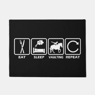 Vaulting Horse Eat Sleep Repeat for Equestrian Fußmatte