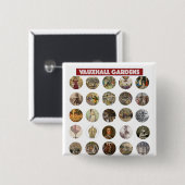Vauxhall Gardens Square Knopf Button (Vorne & Hinten)