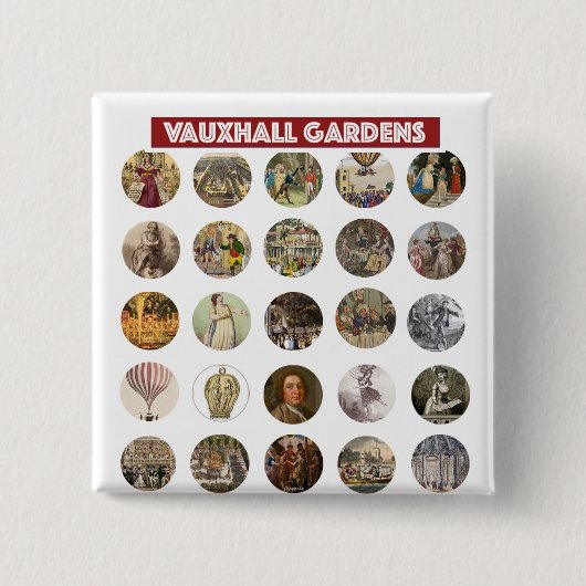 Vauxhall Gardens Square Knopf Button (Vorderseite)