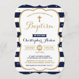 Vavy & Gold Boy Taufe Einladung Confetti