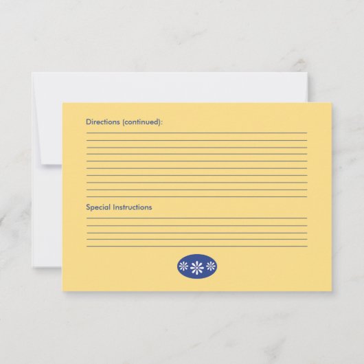 Vavy & Yellow Retro Kitchen Bridal Recicard (Rückseite)