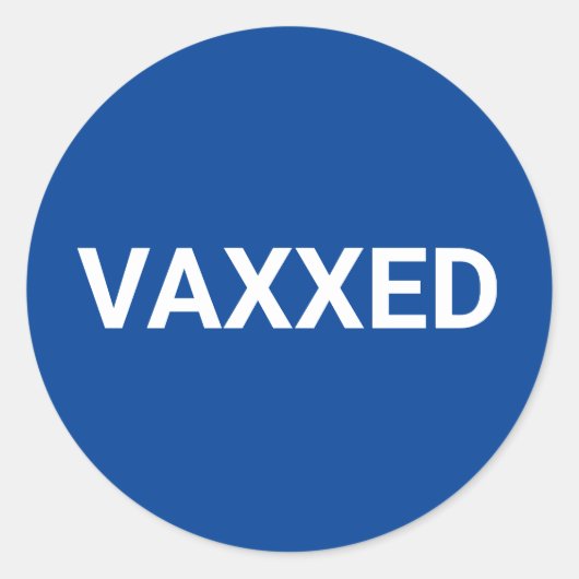 Vaxxed Covid blau-weiß Runder Aufkleber (Vorderseite)