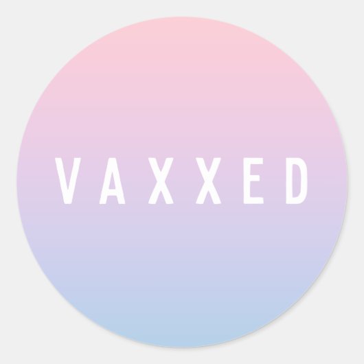 Vaxxed | Pastel Gradient Covid-19 geimpft Runder Aufkleber (Vorderseite)