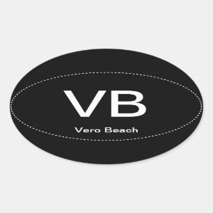 VB Vero Beach Oval Autoaufkleber Ovaler Aufkleber