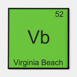 Vb - Virginia Beach City Chemie-Elementsymbol Magnet