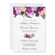 VBP-Einladung zur Lila Hochzeit mit ultraviolettem