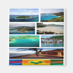 VC Saint Vincent und die Grenadines Mosaic Collage Magnet