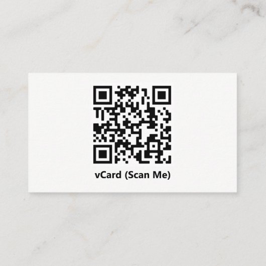 vCard QR Code Business Card Visitenkarte (Rückseite)