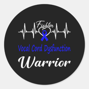 Vcd Awareness Warrior Heartbeat Fight Blue Ribbon Runder Aufkleber