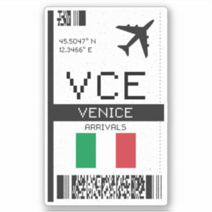 VCE Boarding Pass - Italien Reisen Aufkleber