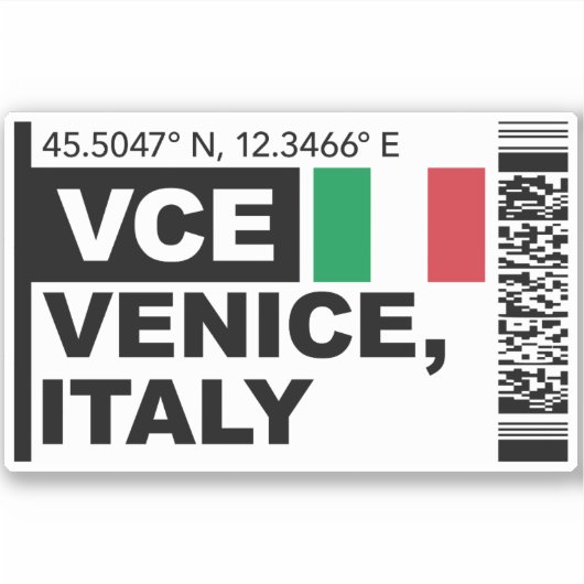 VCE Venice Boarding Pass - Italien Reise Aufkleber (Vorderseite)