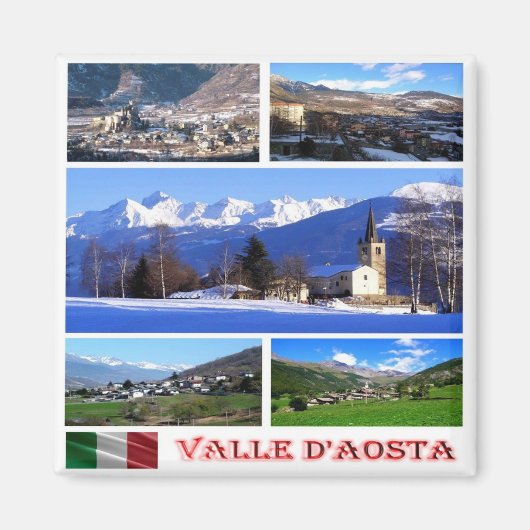VDA005 VALLE D'AOSTA, Mosaik, Italien, Kühlschrank Magnet (Vorne)